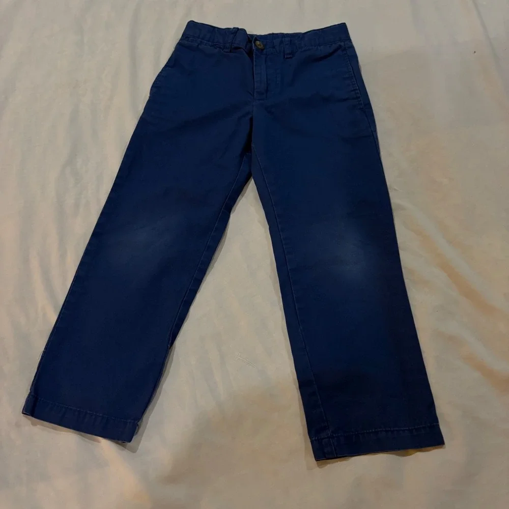 Polo Ralph Lauren Boys Navy Blue Cotton Chino Pants Size 4 Straight Leg Trousers